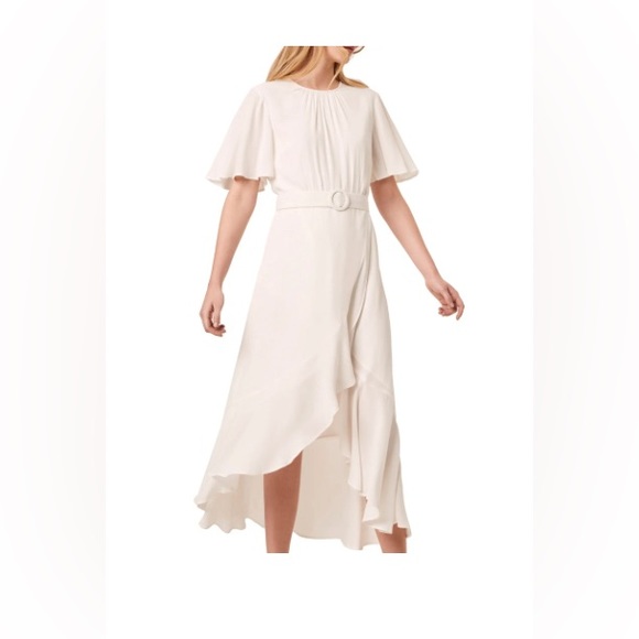 French Connection Emina Belted High/Low Midi Dress - Picture 1 of 1